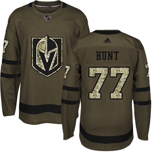 Adidas Golden Knights #77 Brad Hunt Green Salute to Service Stitched Youth NHL Jersey